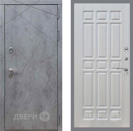 Входная металлическая Дверь Рекс (REX) 13 Бетон Темный FL-33 Лиственница беж в Пущино