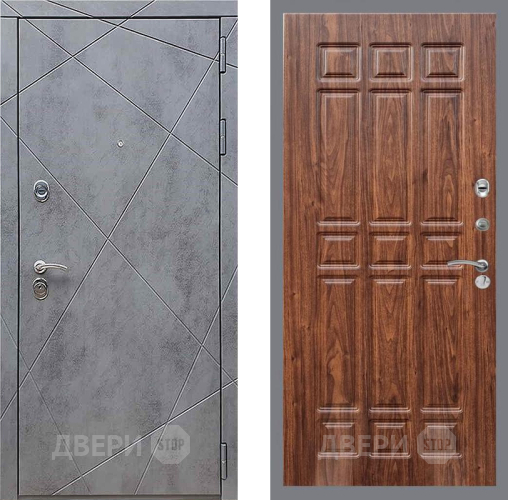 Входная металлическая Дверь Рекс (REX) 13 Бетон Темный FL-33 орех тисненый в Пущино