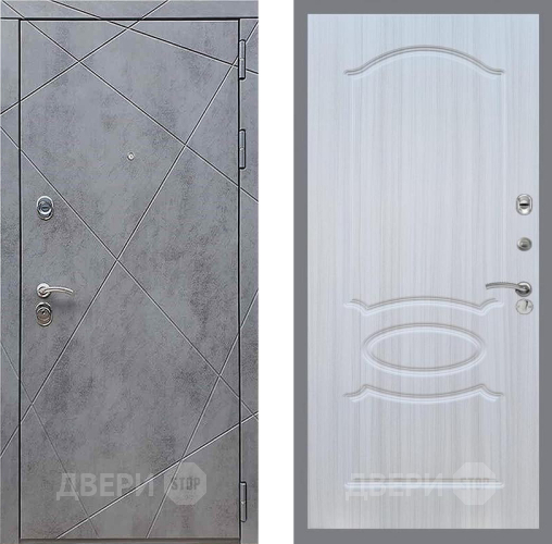 Входная металлическая Дверь Рекс (REX) 13 Бетон Темный FL-128 Сандал белый в Пущино