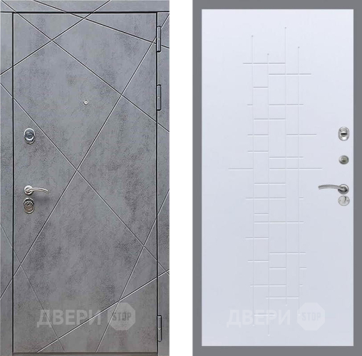 Входная металлическая Дверь Рекс (REX) 13 Бетон Темный FL-289 Белый ясень в Пущино