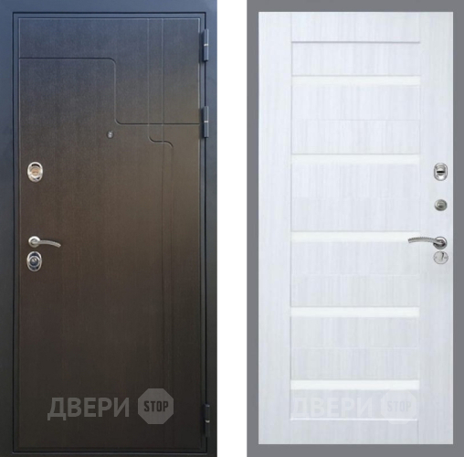Входная металлическая Дверь Рекс (REX) Премиум-246 СБ-14 стекло белое Сандал белый в Пущино