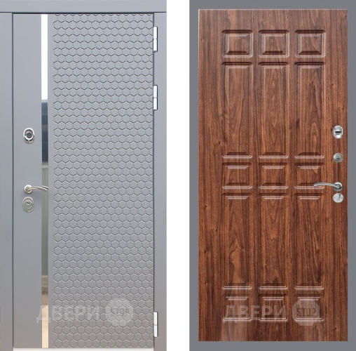 Входная металлическая Дверь Рекс (REX) 24 FL-33 орех тисненый в Пущино