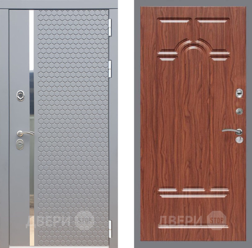 Входная металлическая Дверь Рекс (REX) 24 FL-58 орех тисненый в Пущино
