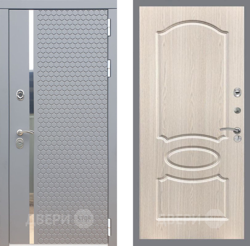Входная металлическая Дверь Рекс (REX) 24 FL-128 Беленый дуб в Пущино
