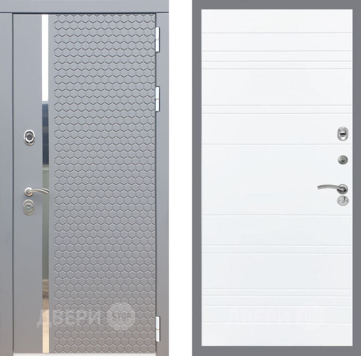 Входная металлическая Дверь Рекс (REX) 24 Line Силк Сноу в Пущино