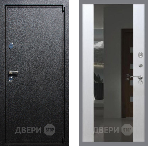 Входная металлическая Дверь Рекс (REX) 3 СБ-16 Зеркало Белый ясень в Пущино