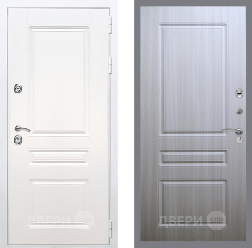 Входная металлическая Дверь Рекс (REX) Премиум-н Силк Сноу FL-243 Сандал белый в Пущино