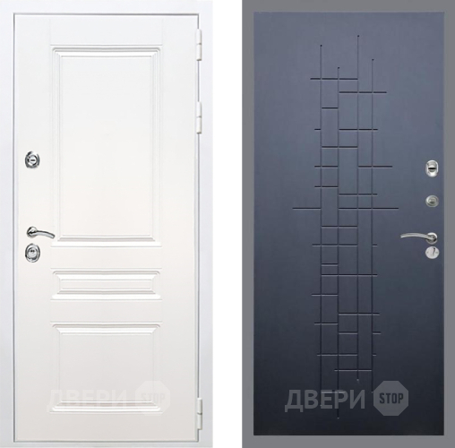 Входная металлическая Дверь Рекс (REX) Премиум-н Силк Сноу FL-289 Ясень черный в Пущино