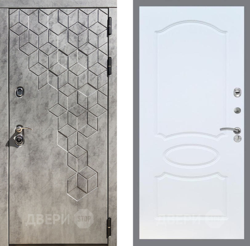 Входная металлическая Дверь Рекс (REX) 23 FL-128 Белый ясень в Пущино