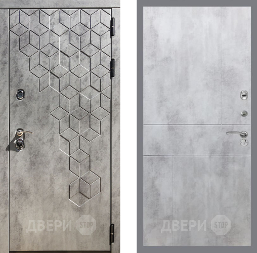 Входная металлическая Дверь Рекс (REX) 23 FL-290 Бетон светлый в Пущино