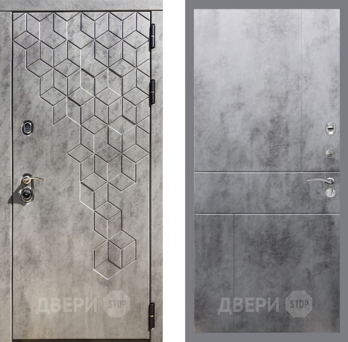 Входная металлическая Дверь Рекс (REX) 23 FL-290 Бетон темный в Пущино