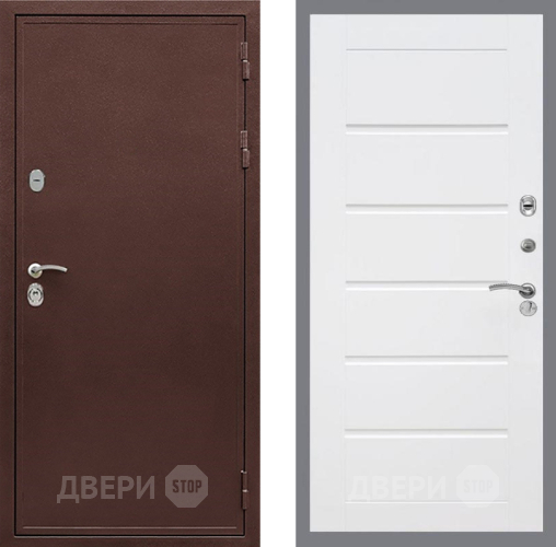 Входная металлическая Дверь Рекс (REX) 5 металл 3 мм Сити Белый ясень в Пущино