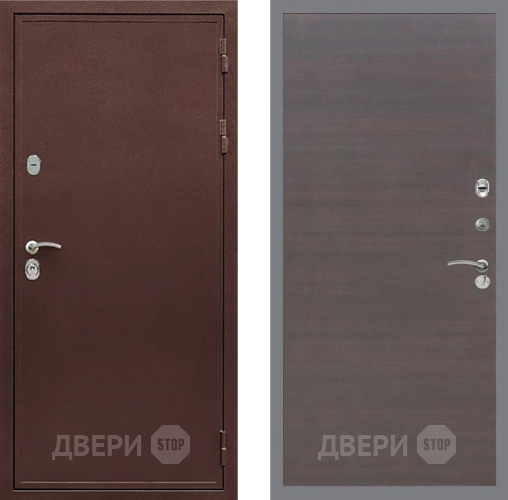 Входная металлическая Дверь Рекс (REX) 5 металл 3 мм GL венге поперечный в Пущино