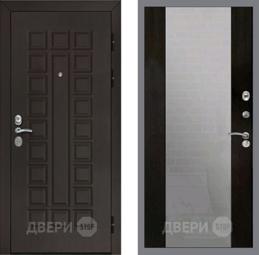 Входная металлическая Дверь Рекс (REX) Сенатор Cisa СБ-16 Зеркало Венге в Пущино