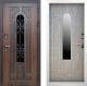 Входная металлическая Дверь Престиж TERMO с терморазрывом Лацио Дуб White с окном и ковкой Бетон светлый в Пущино