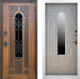 Входная металлическая Дверь Престиж TERMO с терморазрывом Лацио Орех White с окном и ковкой Бетон светлый в Пущино