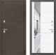 Входная металлическая Дверь Лабиринт (LABIRINT) Смоки Зеркало 19 Белый софт в Пущино