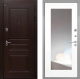 Входная металлическая Дверь Интекрон (INTECRON) Брайтон Тиковое Дерево ФЛЗ-120-М Зеркало Белый матовый в Пущино
