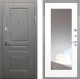 Входная металлическая Дверь Интекрон (INTECRON) Брайтон Графит ФЛЗ-120-М Зеркало Белый матовый в Пущино