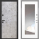 Входная металлическая Дверь Интекрон (INTECRON) Профит Black Мрамор Светлый ФЛЗ-120-М Зеркало Белый матовый в Пущино
