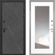 Входная металлическая Дверь Интекрон (INTECRON) Профит Black Гранит Лава Оникс ФЛЗ-120-М Зеркало Белый матовый в Пущино