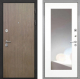 Входная металлическая Дверь Интекрон (INTECRON) Гектор Венге Коричневый ФЛЗ-120-М Зеркало Белый матовый в Пущино