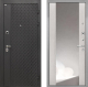 Входная металлическая Дверь Интекрон (INTECRON) Олимпия Black 4К ФЛЗ-516 Зеркало Сосна белая в Пущино