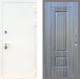 Входная металлическая Дверь Рекс (REX) 5 Белая Шагрень FL-2 Сандал грей в Пущино
