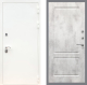 Входная металлическая Дверь Рекс (REX) 5 Белая Шагрень FL-117 Бетон светлый в Пущино