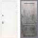 Входная металлическая Дверь Рекс (REX) 5 Белая Шагрень FL-117 Бетон темный в Пущино