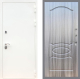 Входная металлическая Дверь Рекс (REX) 5 Белая Шагрень FL-128 Сандал грей в Пущино