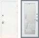 Входная металлическая Дверь Рекс (REX) 5 Белая Шагрень Зеркало Пастораль Белый ясень в Пущино