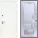 Входная металлическая Дверь Рекс (REX) 5 Белая Шагрень Зеркало Пастораль Сандал белый в Пущино