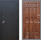 Входная металлическая Дверь Рекс (REX) 1A Черный Муар FL-33 орех тисненый в Пущино