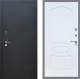 Входная металлическая Дверь Рекс (REX) 1A Черный Муар FL-128 Белый ясень в Пущино