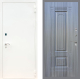 Входная металлическая Дверь Рекс (REX) 1А Белая шагрень FL-2 Сандал грей в Пущино