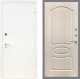Входная металлическая Дверь Рекс (REX) 1А Белая шагрень FL-128 Беленый дуб в Пущино