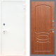 Входная металлическая Дверь Рекс (REX) 1А Белая шагрень FL-128 Морёная берёза в Пущино