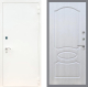 Входная металлическая Дверь Рекс (REX) 1А Белая шагрень FL-128 Лиственница беж в Пущино