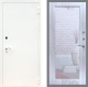 Входная металлическая Дверь Рекс (REX) 1А Белая шагрень Зеркало Пастораль Сандал белый в Пущино