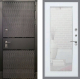 Входная металлическая Дверь Рекс (REX) 15 Черный Кварц Зеркало Пастораль Белый ясень в Пущино