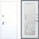 Входная металлическая Дверь Рекс (REX) 13 Силк Сноу Зеркало Пастораль Белый ясень в Пущино