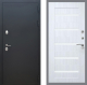 Входная металлическая Дверь Рекс (REX) 5 Черный Муар СБ-14 стекло белое Сандал белый в Пущино