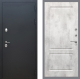 Входная металлическая Дверь Рекс (REX) 5 Черный Муар FL-117 Бетон светлый в Пущино