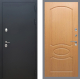 Входная металлическая Дверь Рекс (REX) 5 Черный Муар FL-128 Дуб в Пущино