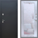 Входная металлическая Дверь Рекс (REX) 5 Черный Муар Зеркало Пастораль Сандал белый в Пущино