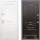 Входная металлическая Дверь Рекс (REX) Премиум-н Силк Сноу FL-128 Венге светлый в Пущино