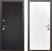 Дверь Шелтер (SHELTER) Комфорт Черная шагрень 8 Белый матовый 960х2050 мм