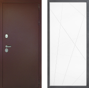 Дверь Дверной континент Рубикон Медь Дизайн ФЛ-655 Белый софт 960х2050 мм