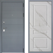 Дверь Заводские двери Лира Софт графит Стокгольм Мрамор белый 960х2050 мм